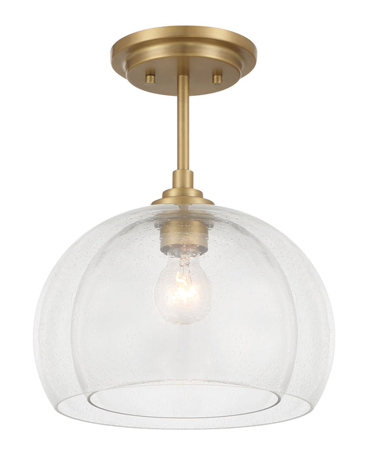 Glint 1-Light Convertible Pendant/Semi Flush - Legacy Brass and Clear - Minka-Lavery