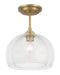Glint 1-Light Convertible Pendant/Semi Flush - Legacy Brass and Clear - Minka-Lavery