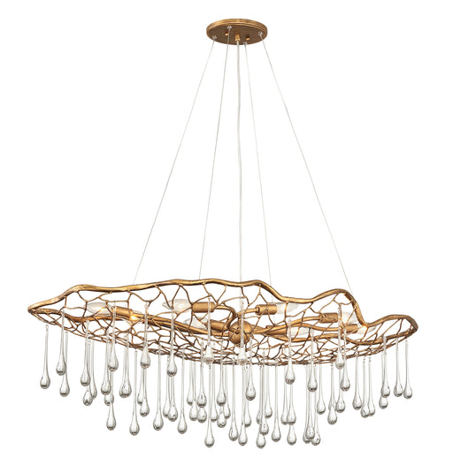 Laguna Medium Eight Light Linear Suspension by Hinkley