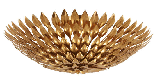 Crystorama - 507-GA - Six Light Flush Mount - Broche - Antique Gold