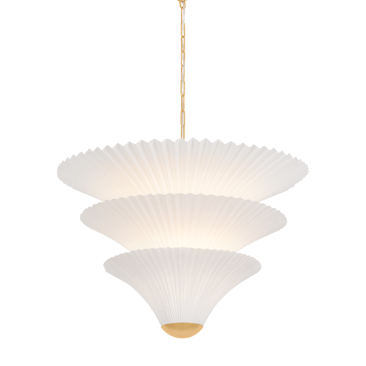 Belluno Chandelier by Corbett Lighting - Vintage Gold Leaf Finish