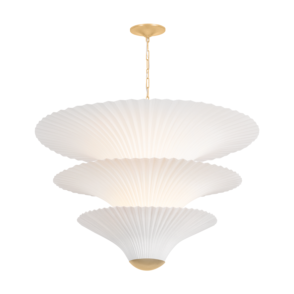 Belluno Chandelier by Corbett Lighting - Vintage Gold Leaf Finish