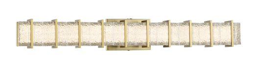 Sevryn LED Vanity in Soft Brass Finish with Cast Clear Textured Crystal Glass - Minka-Lavery