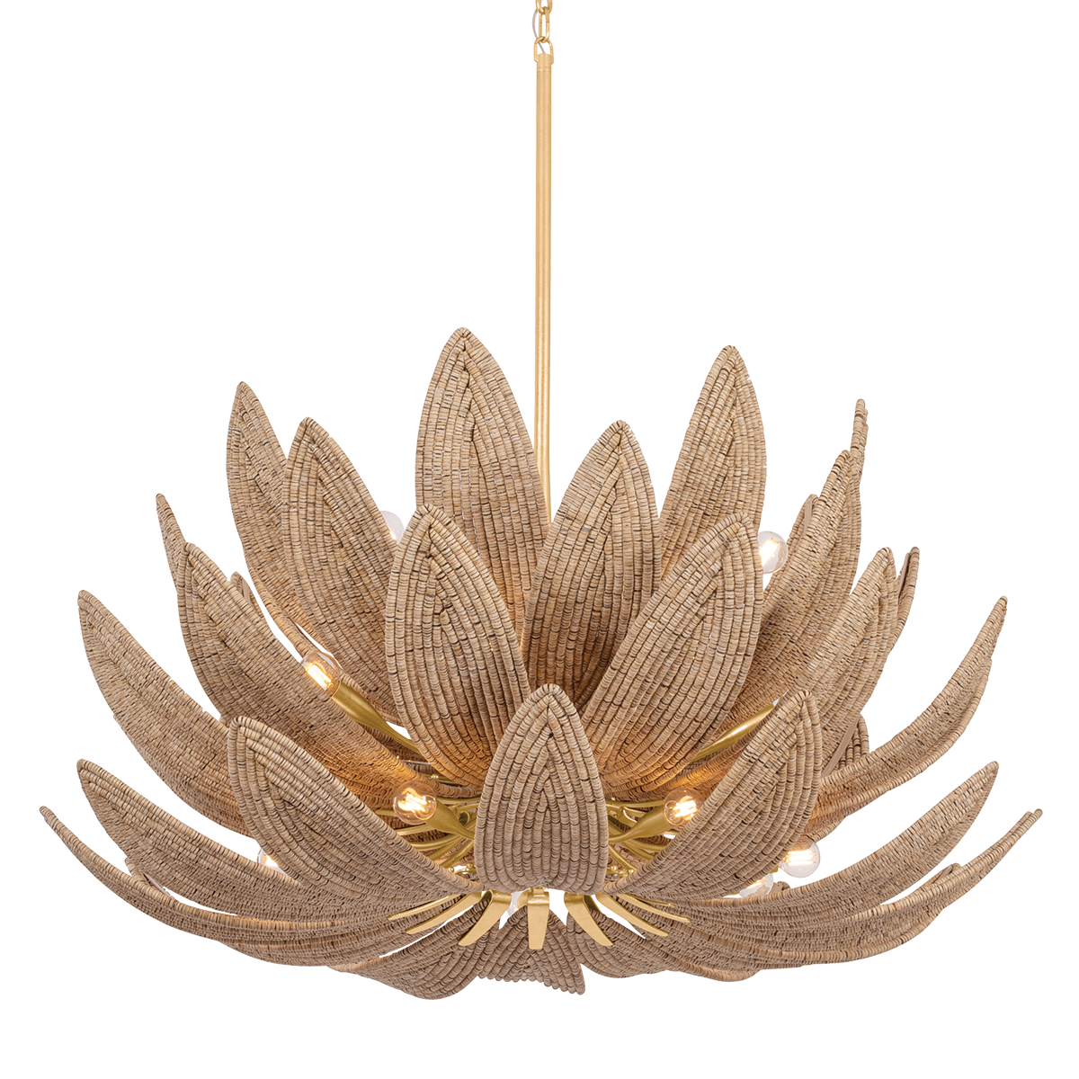Varanasi Chandelier by Corbett Lighting - Vintage Gold Leaf Finish