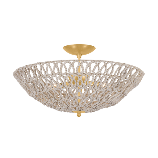 Pleasant Plains Semi Flush by Hudson Valley Lighting - Vintage Gold Leaf Finish
