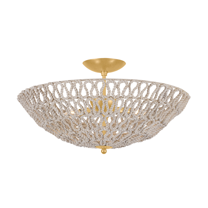 Pleasant Plains Semi Flush by Hudson Valley Lighting - Vintage Gold Leaf Finish