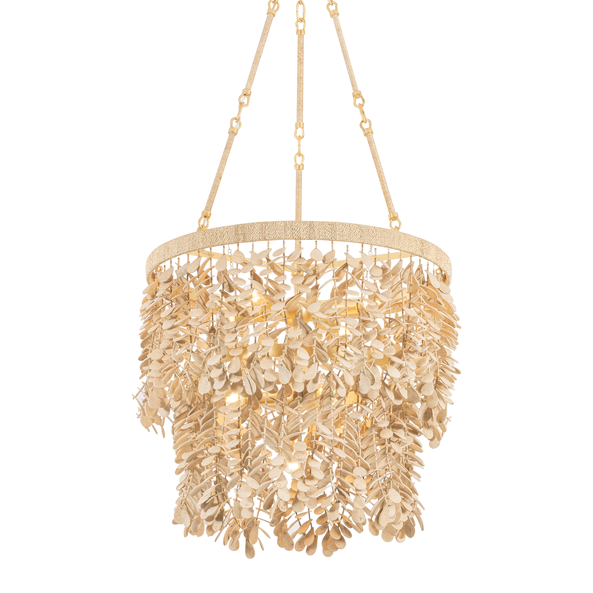 Naxos Chandelier by Corbett Lighting - Vintage Gold Leaf Finish