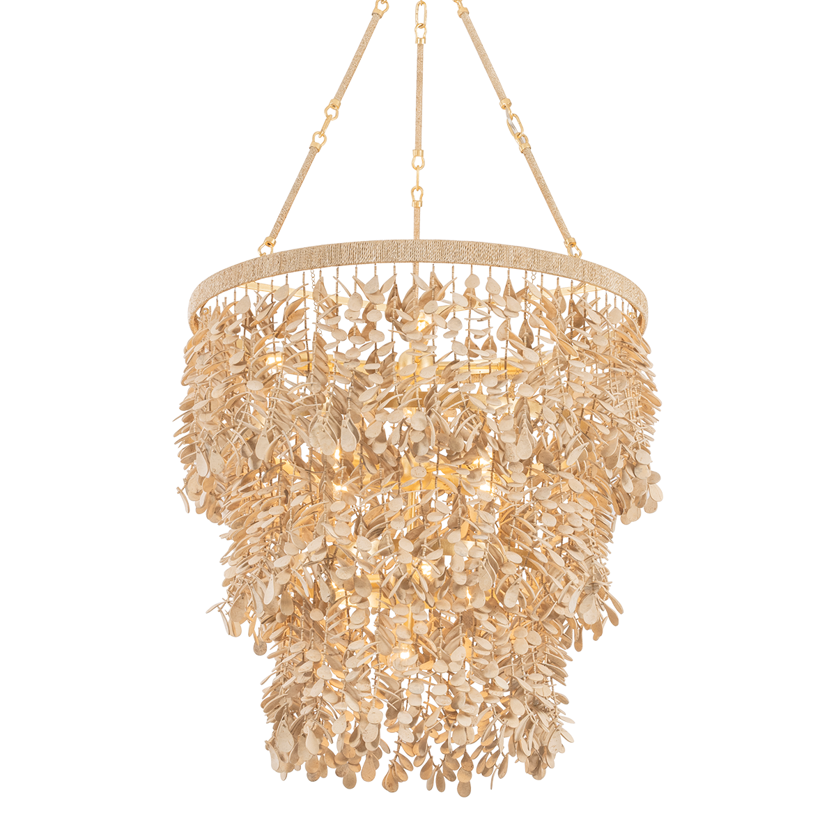 Naxos Chandelier by Corbett Lighting - Vintage Gold Leaf Finish