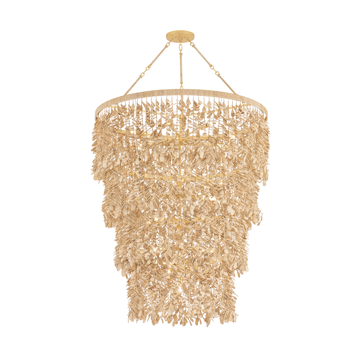 Naxos Chandelier by Corbett Lighting - Vintage Gold Leaf Finish