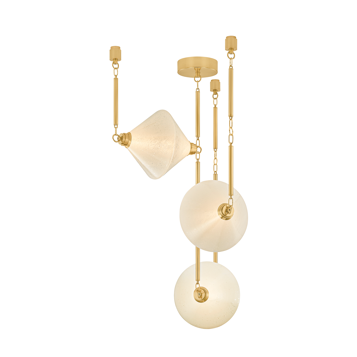 Solara Chandelier by Corbett Lighting - Vintage Polished Brass Finish