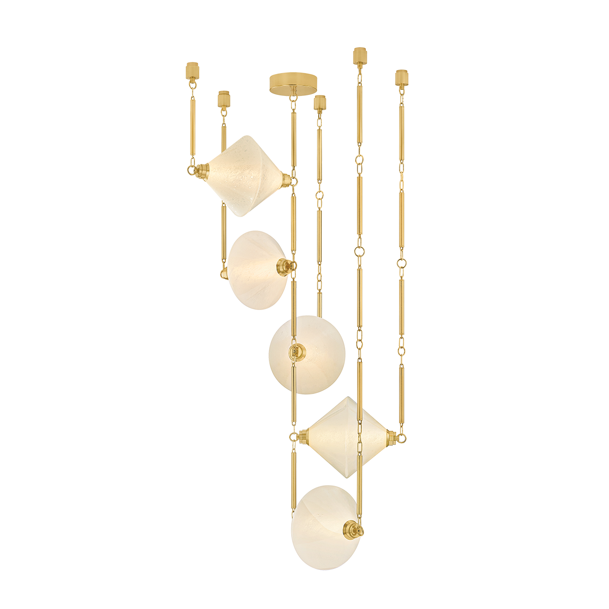 Solara Chandelier by Corbett Lighting - Vintage Polished Brass Finish