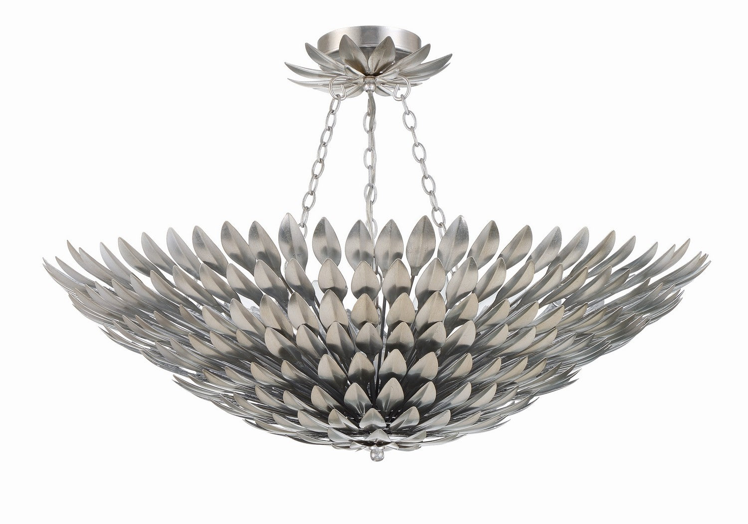 Crystorama - 519-SA_CEILING - Eight Light Semi Flush Mount - Broche - Antique Silver