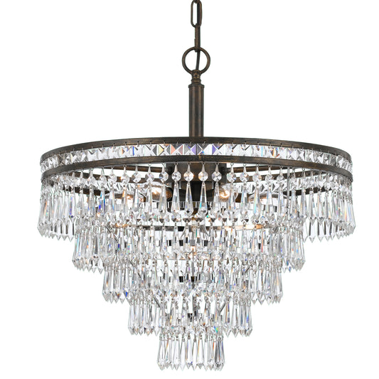 Crystorama - 5264-EB-CL-MWP - Seven Light Chandelier - Mercer - English Bronze