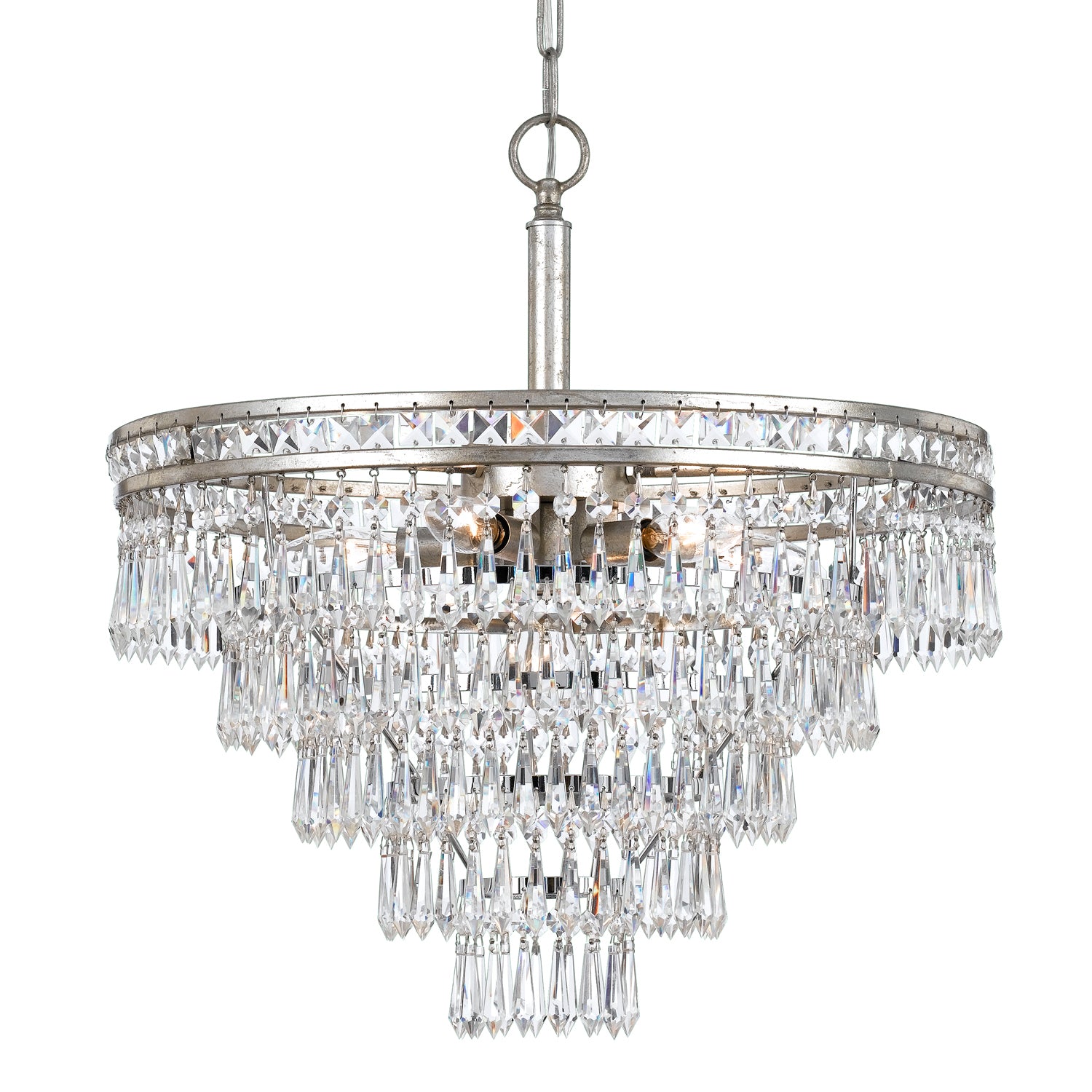 Crystorama - 5264-OS-CL-MWP - Seven Light Chandelier - Mercer - Olde Silver