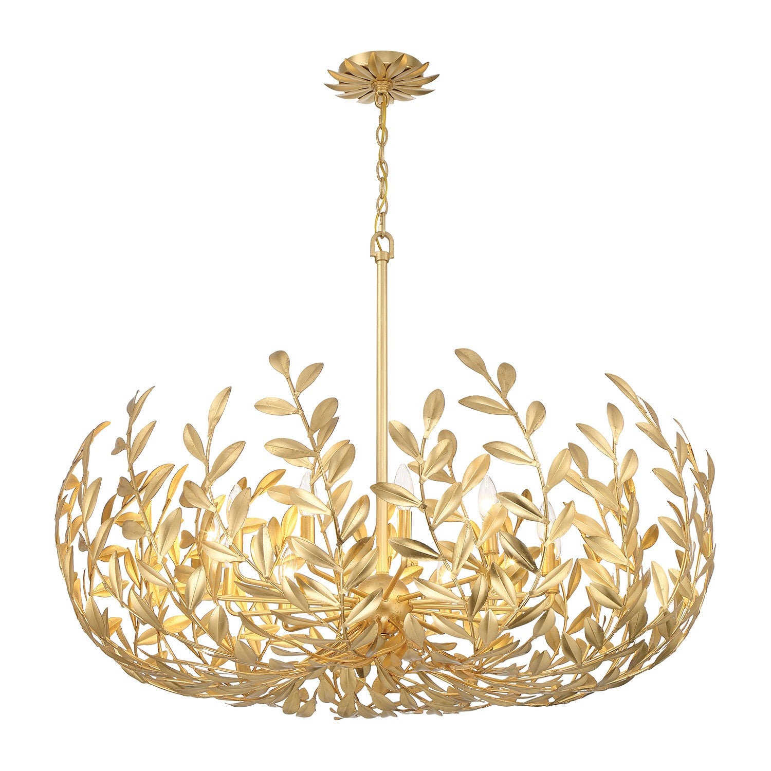 Crystorama - 569-GA - 12 Light Chandelier - Broche - Antique Gold