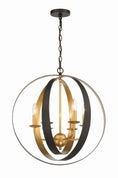 Load image into Gallery viewer, Crystorama - 585-EB-GA - Six Light Chandelier - Luna - English Bronze / Antique Gold
