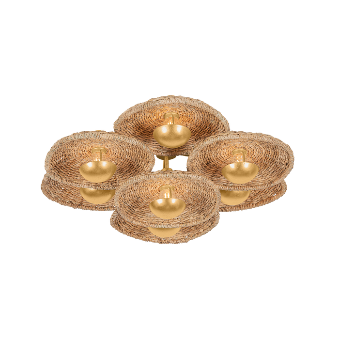 Colline Semi Flush by Corbett Lighting - Vintage Gold Leaf Finish