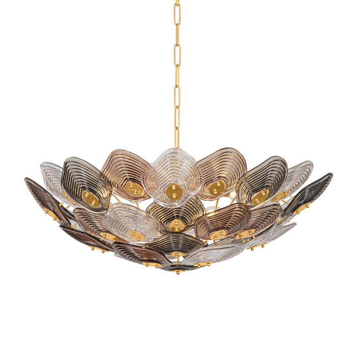 Rubellite Chandelier by Corbett Lighting - Vintage Gold Leaf Finish