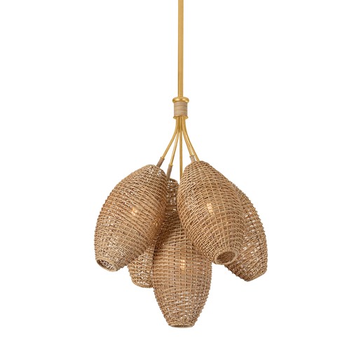 Karpathos Chandelier by Corbett Lighting - Vintage Gold Leaf Finish
