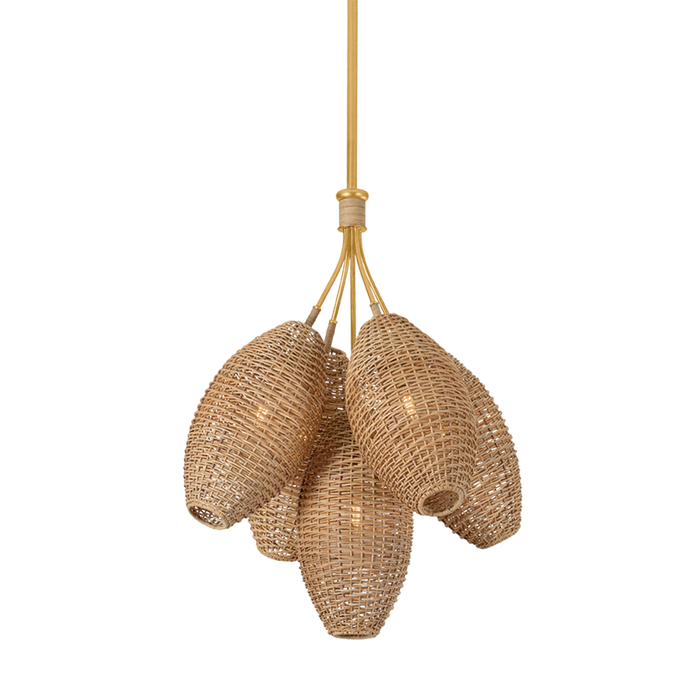 Karpathos Chandelier by Corbett Lighting - Vintage Gold Leaf Finish
