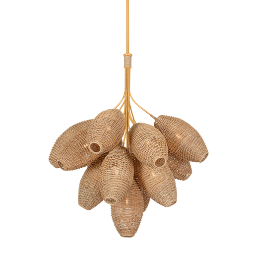 Karpathos Chandelier by Corbett Lighting - Vintage Gold Leaf Finish