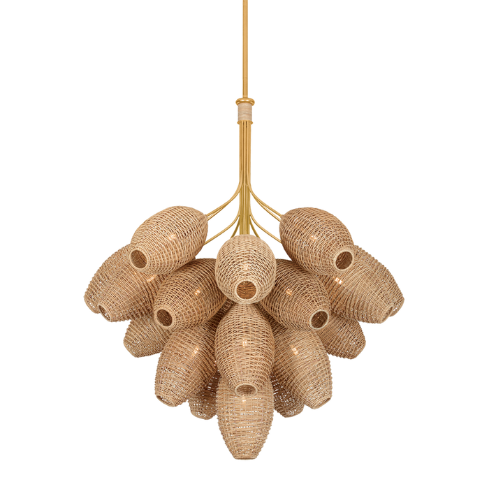 Karpathos Chandelier by Corbett Lighting - Vintage Gold Leaf Finish