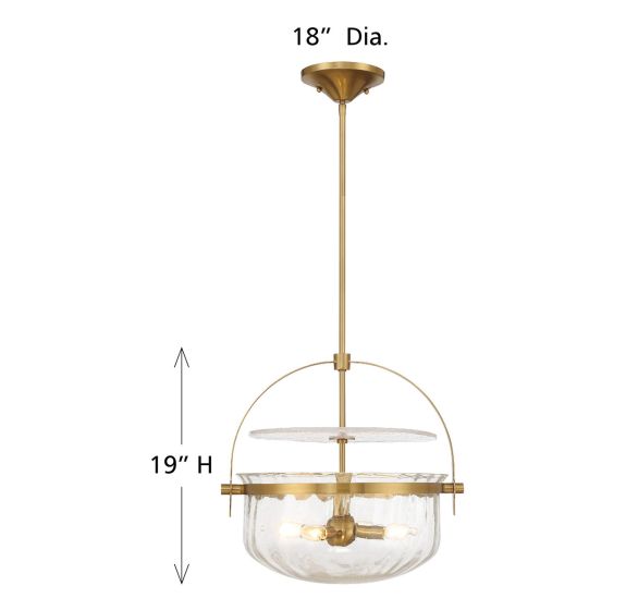 Denmar 4-Light Convertible Semi-Flush or Pendant