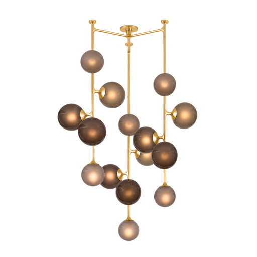 Sunstone Chandelier by Corbett Lighting - Vintage Gold Leaf Finish