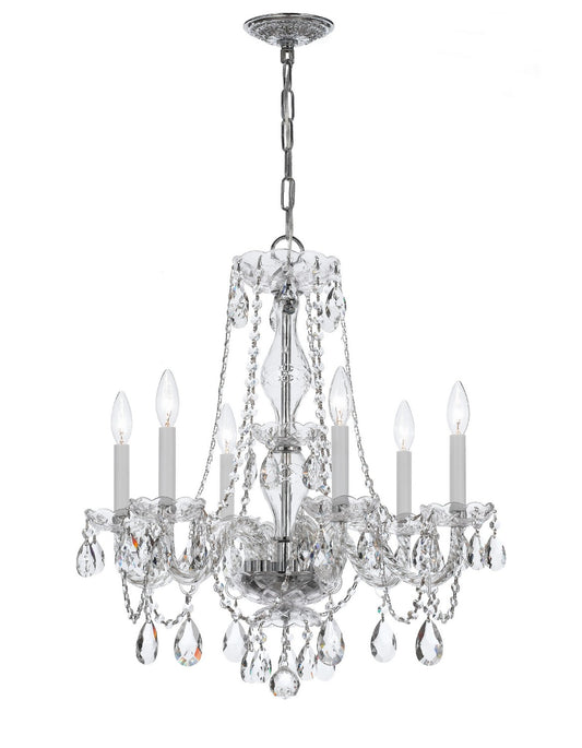 Crystorama - 5086-CH-CL-MWP - Six Light Chandelier - Traditional Crystal - Polished Chrome