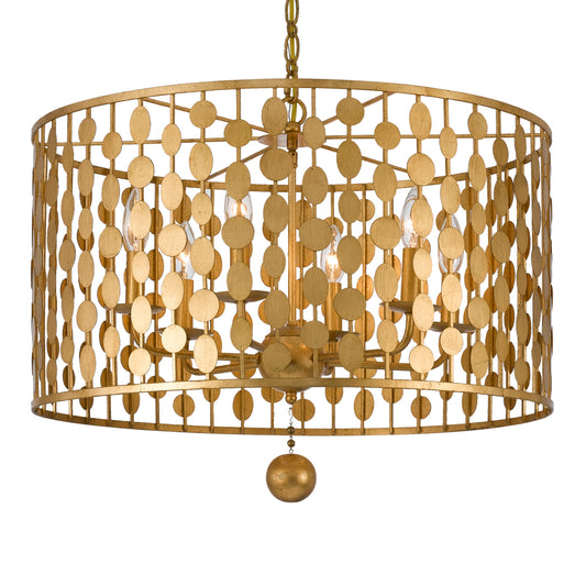 Crystorama - 546-GA - Six Light Chandelier - Layla - Antique Gold