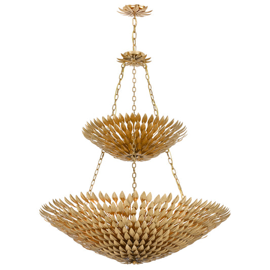 Crystorama - 599-GA - 18 Light Chandelier - Broche - Antique Gold