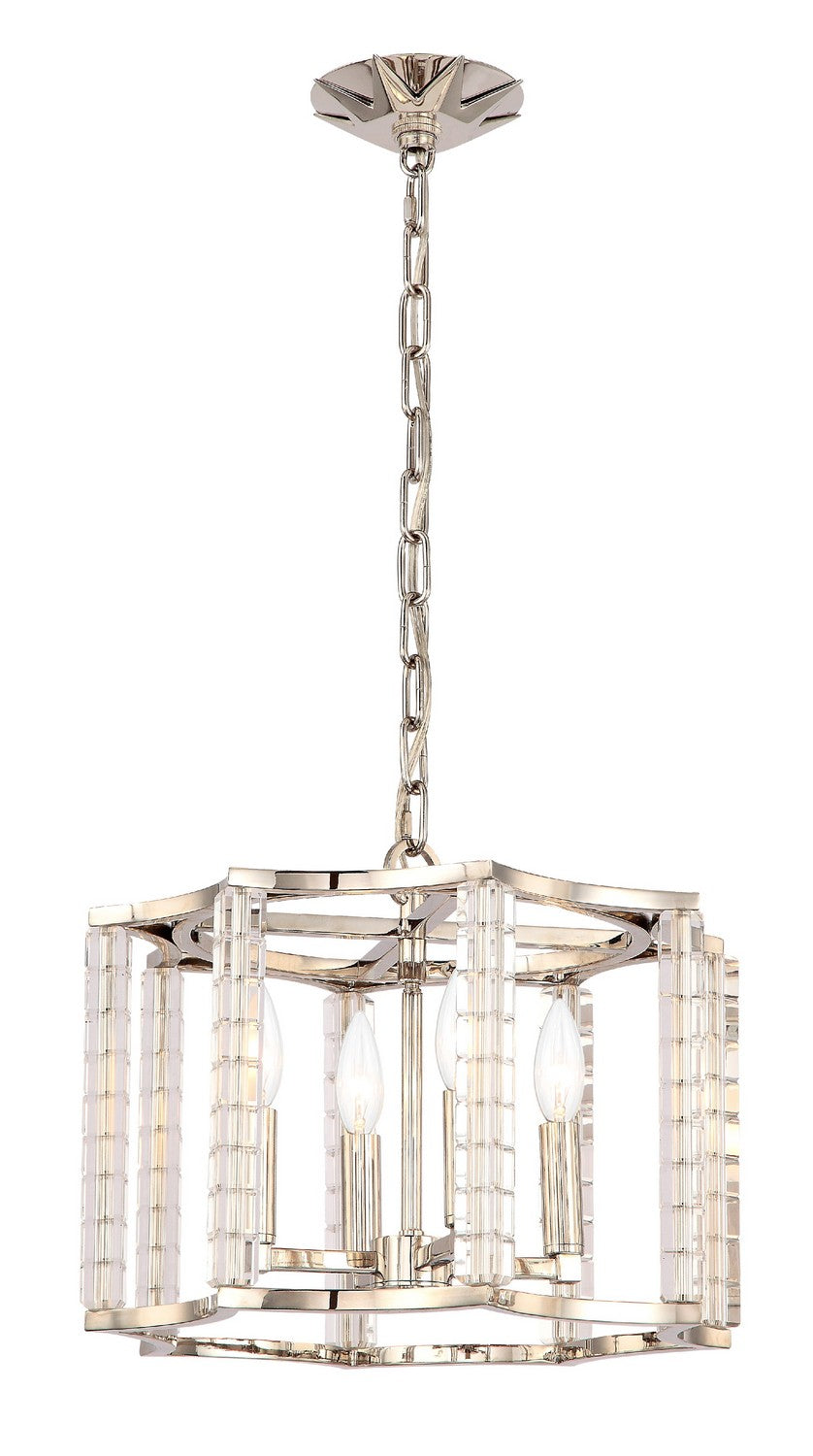 Crystorama - 8854-PN - Four Light Chandelier - Carson - Polished Nickel