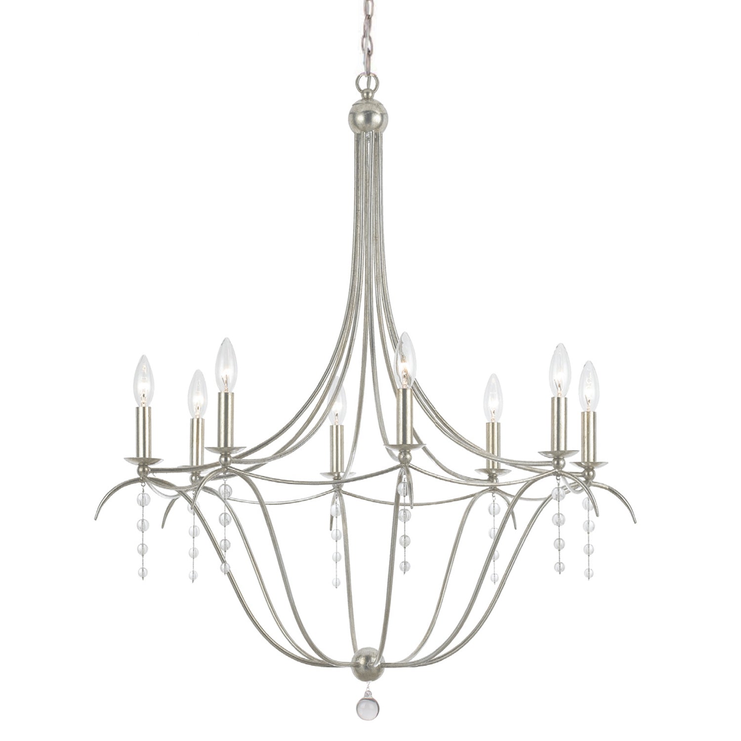 Crystorama - 438-SA - Eight Light Chandelier - Metro - Antique Silver