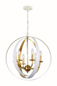 Load image into Gallery viewer, Crystorama - 585-MT-GA - Six Light Chandelier - Luna - Matte White / Antique Gold
