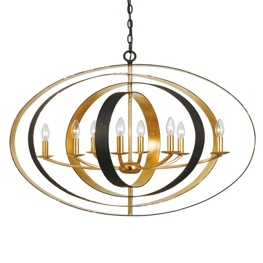 Crystorama - 588-EB-GA - Eight Light Chandelier - Luna - English Bronze / Antique Gold