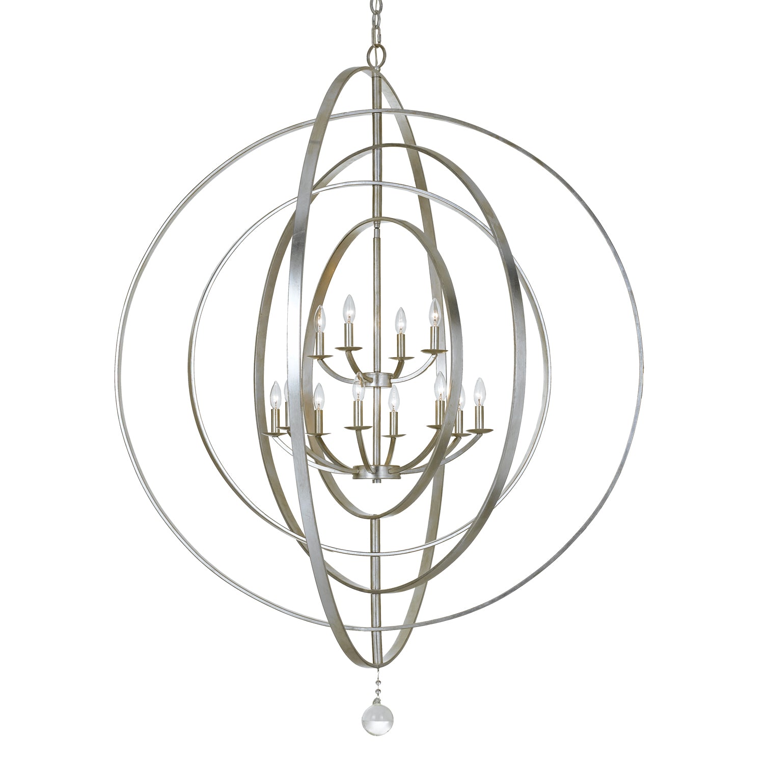 Crystorama - 590-SA - 12 Light Chandelier - Luna - Antique Silver