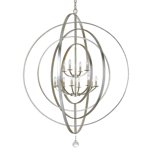 Crystorama - 590-SA - 12 Light Chandelier - Luna - Antique Silver