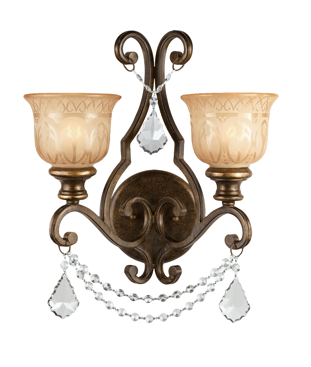 Crystorama - 7502-BU-CL-SAQ - Two Light Wall Sconce - Norwalk - Bronze Umber