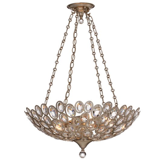 Crystorama - 7587-DT - Five Light Chandelier - Sterling - Distressed Twilight