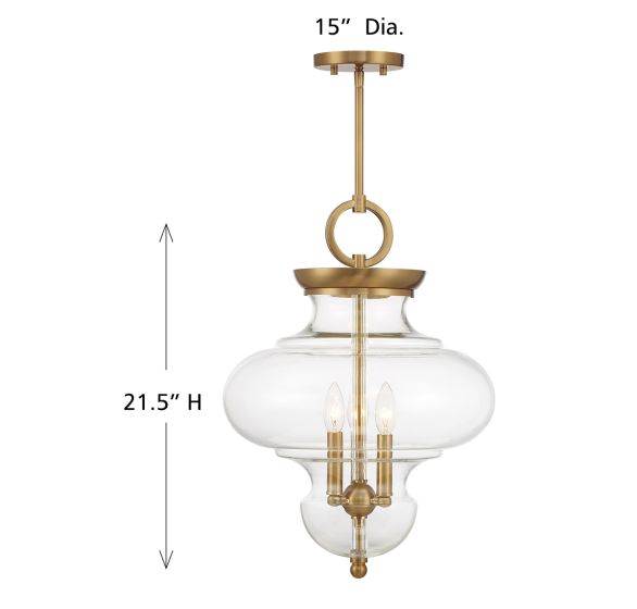 Bergdorf 3-Light Pendant by Savoy House