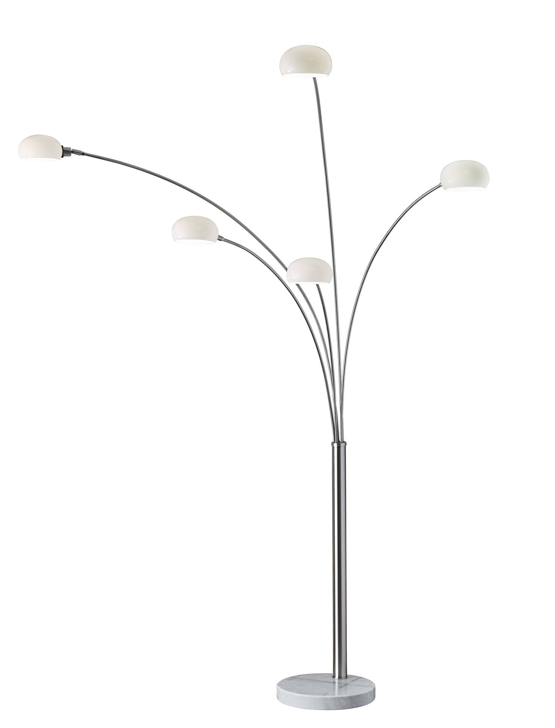 Adesso Home - 3346-22 - Five Light Arc Lamp - Luna - White Marble