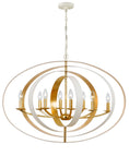 Load image into Gallery viewer, Crystorama - 588-MT-GA - Eight Light Chandelier - Luna - Matte White / Antique Gold
