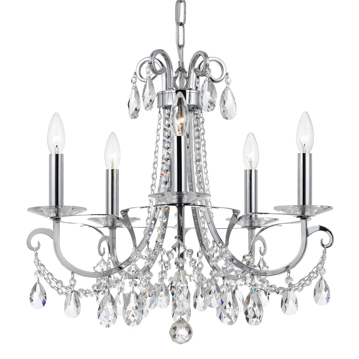 Crystorama - 6825-CH-CL-MWP - Five Light Chandelier - Othello - Polished Chrome