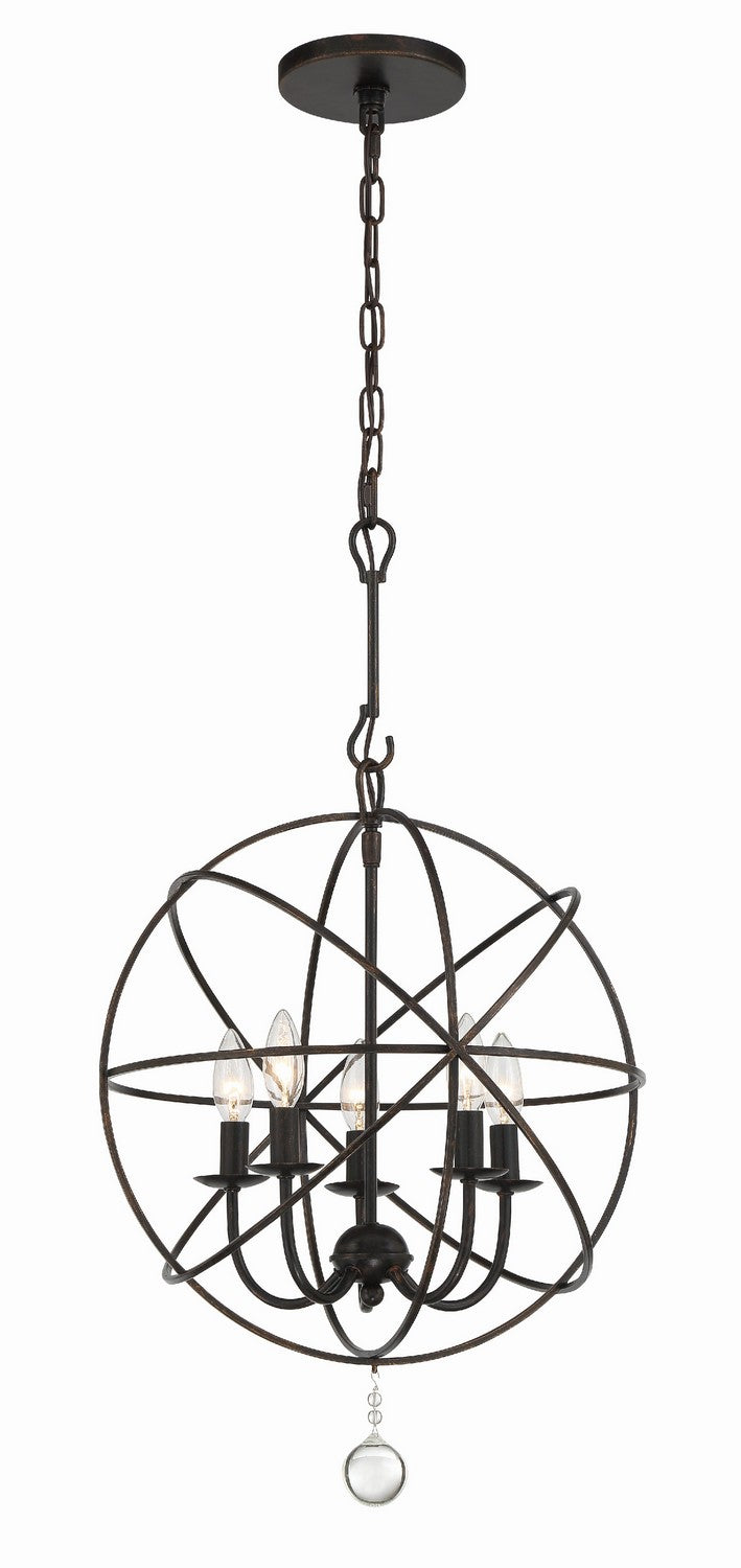 Crystorama - 9224-EB - Five Light Mini Chandelier - Solaris - English Bronze