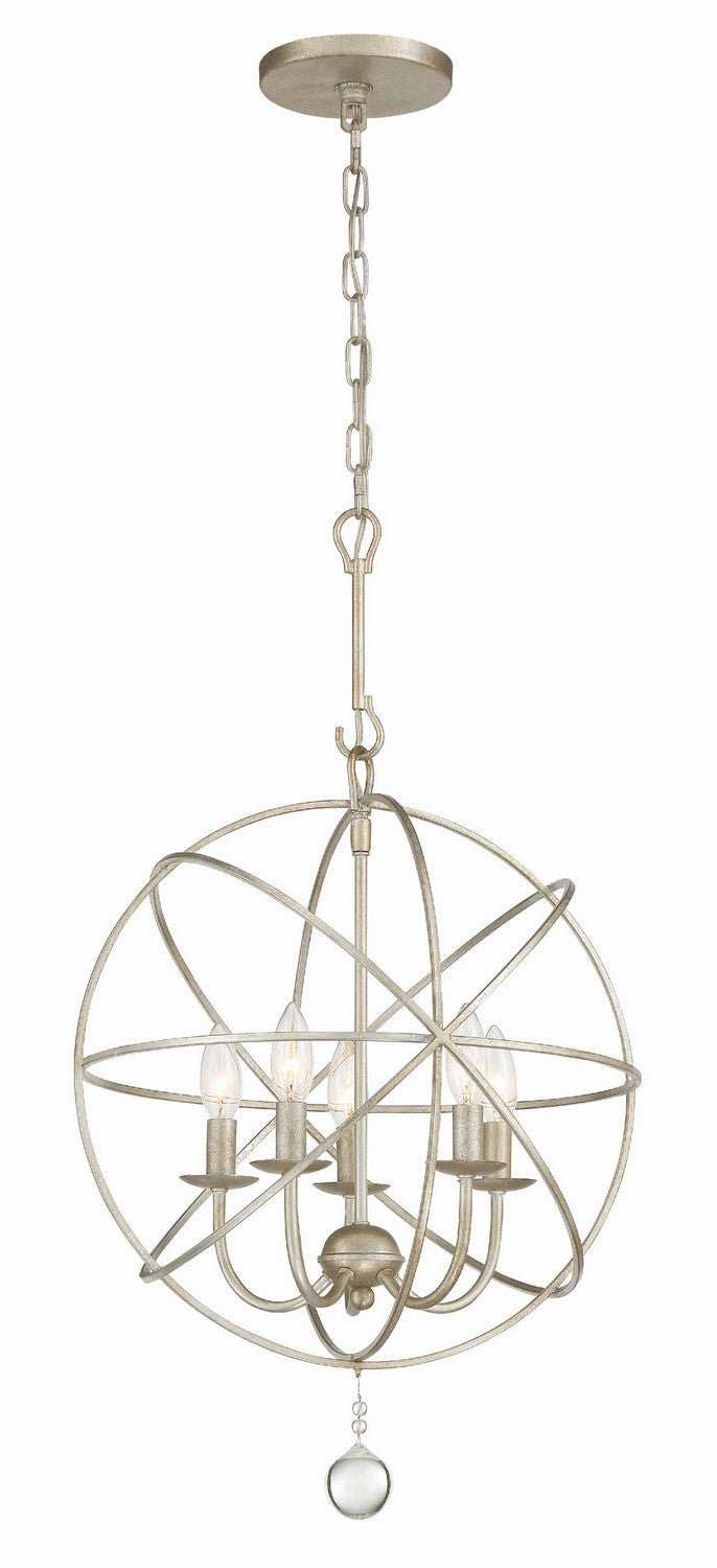 Crystorama - 9224-OS - Five Light Mini Chandelier - Solaris - Olde Silver