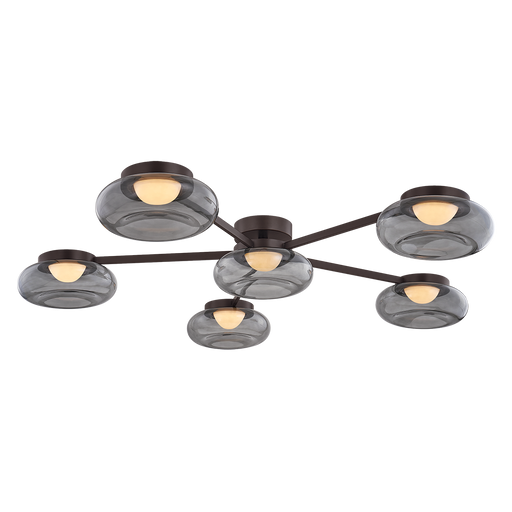 Opalesce Semi Flush by Sonneman - Black Brass Finish