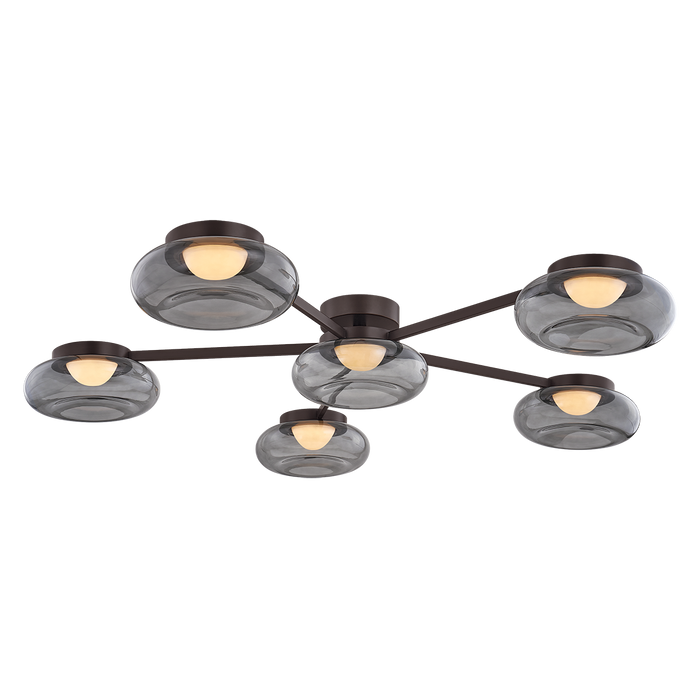 Opalesce Semi Flush by Sonneman - Black Brass Finish
