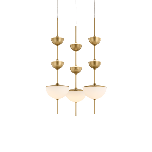 Zhora Chandelier by Sonneman - Modern Brass Finish