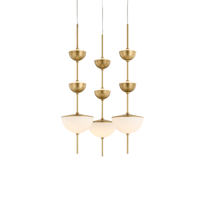 Zhora Chandelier by Sonneman - Modern Brass Finish