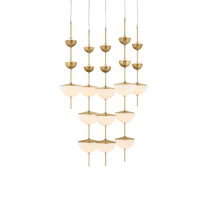 Zhora Chandelier by Sonneman - Modern Brass Finish
